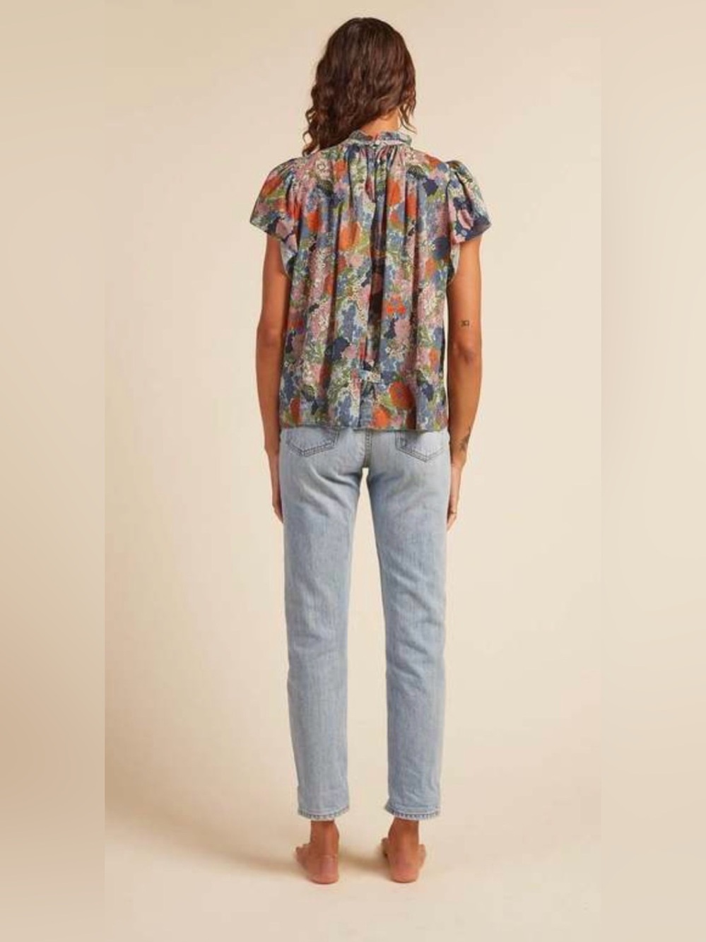 Travota Birds Of Paradis Carla Highneck Short In Bramble Print . Size XS - Picture 4 of 11